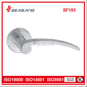 Stainless Steel Simple Round Rosette Tube Wooden Door Hollow Lever Handle