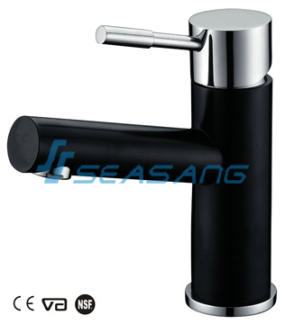 Grifo de color negro para lavabo de ba&ntilde;o de fundici&oacute;n s&oacute;lida de acero inoxidable
