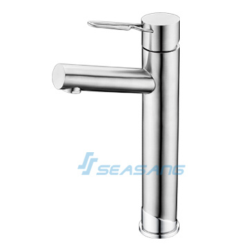 Lavabo Inodoro Acero inoxidable Pulido Lavabo de ba&ntilde;o Grifo de recipiente alto