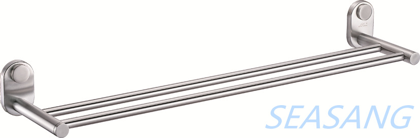 缎面304不锈钢浴室卫生巾双毛巾架